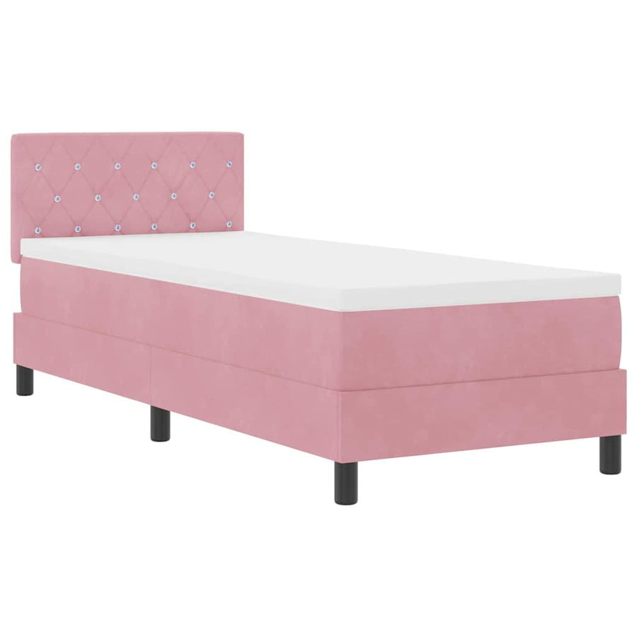Boxspringbed met Matras met matras Roze 80 x 200 cm Stof
