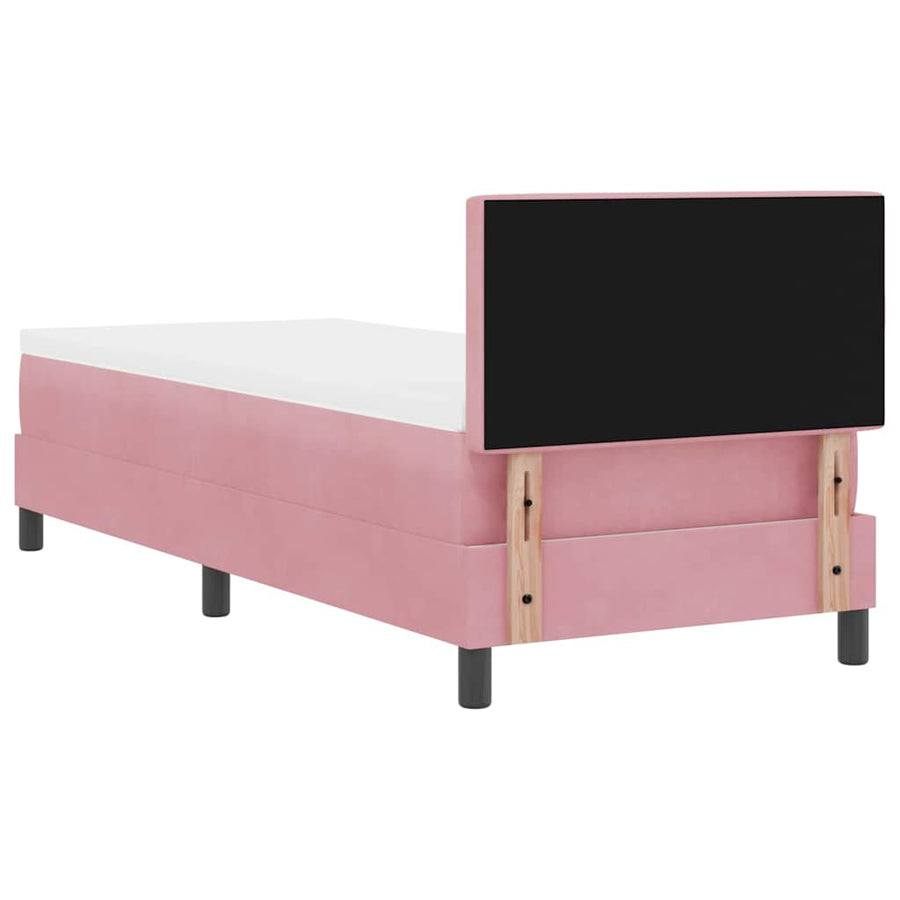 Boxspringbed met Matras met matras Roze 80 x 200 cm Stof