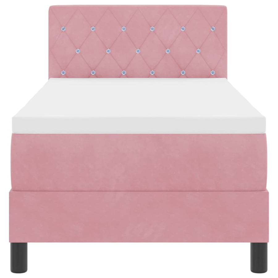 Boxspringbed met Matras met matras Roze 80 x 200 cm Stof