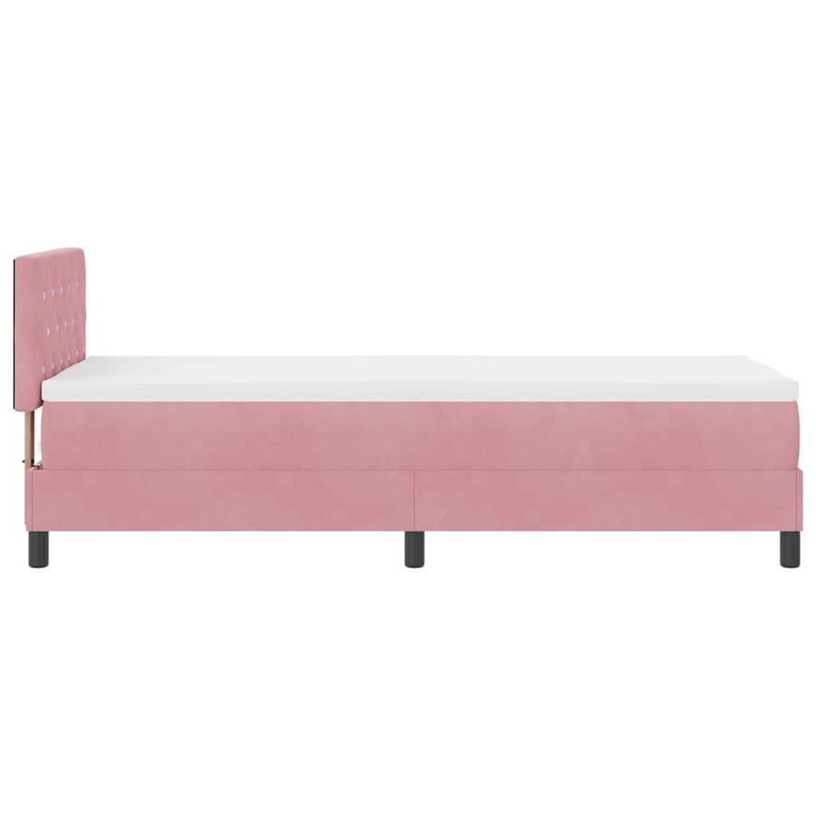 Boxspringbed met Matras met matras Roze 80 x 200 cm Stof