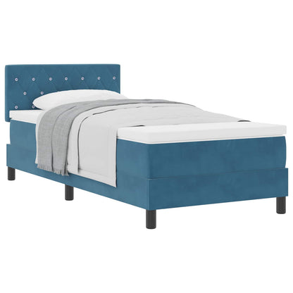 Boxspringbed met matras Donkerblauw 90 x 190 cm Fluweel
