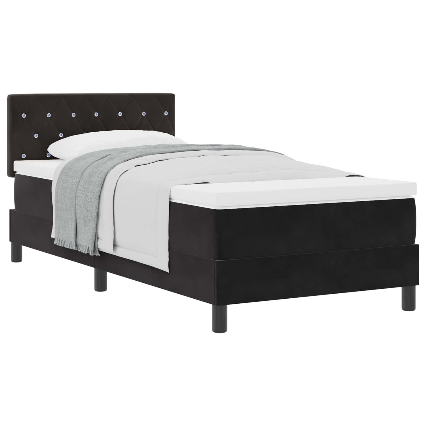 Boxspringbed met matras Zwart 100 x 200 cm Fluweel
