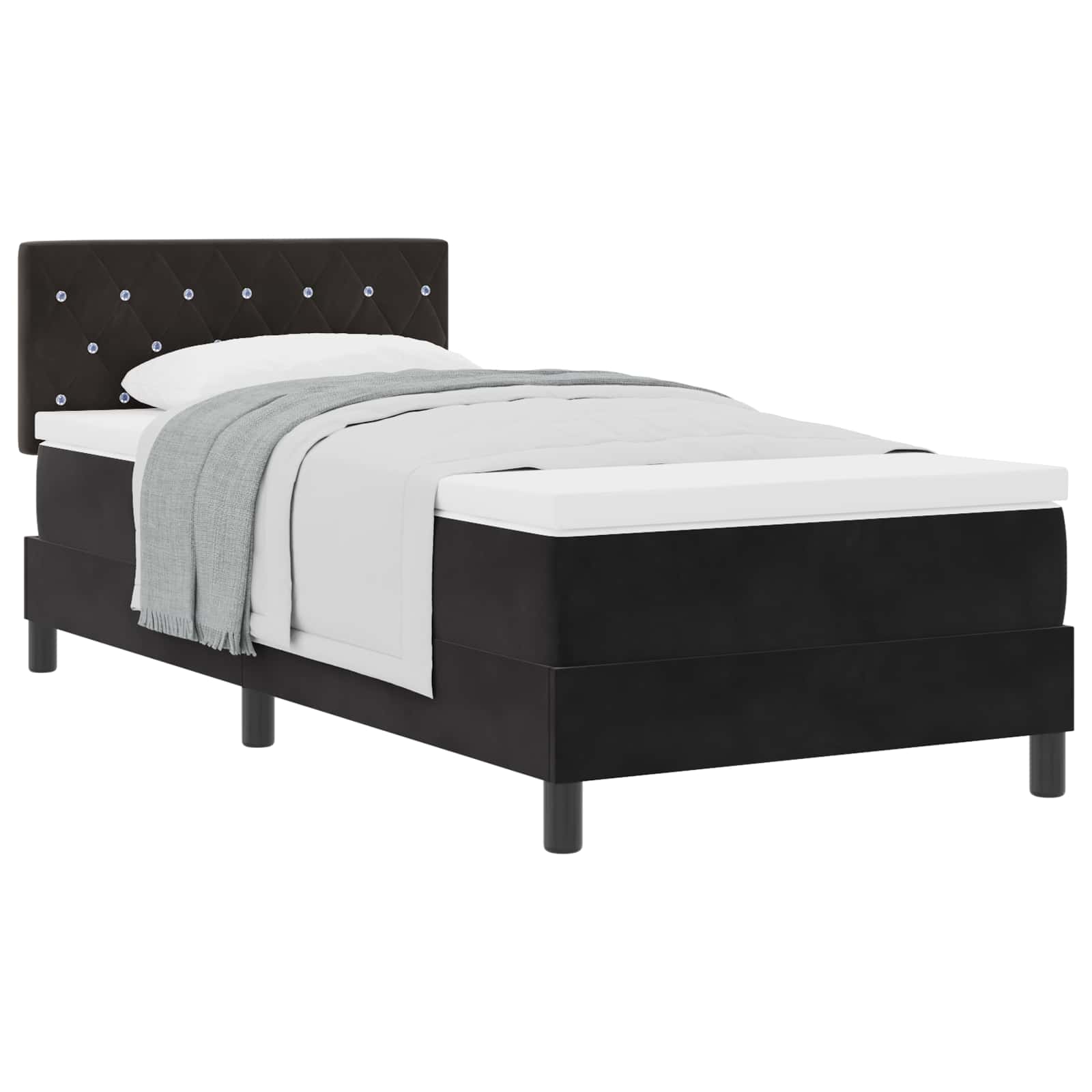 Boxspringbed met matras Zwart 100 x 200 cm Fluweel