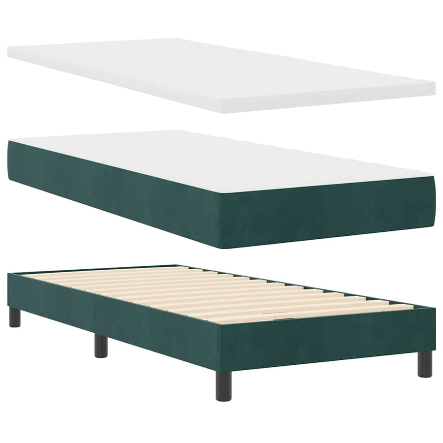 Boxspringbed met matras Donkergroen 100 x 200 cm Fluweel