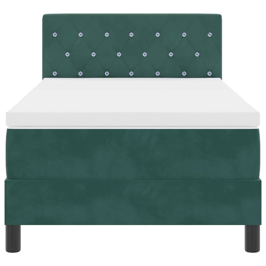 Boxspringbed met matras Donkergroen 100 x 200 cm Fluweel