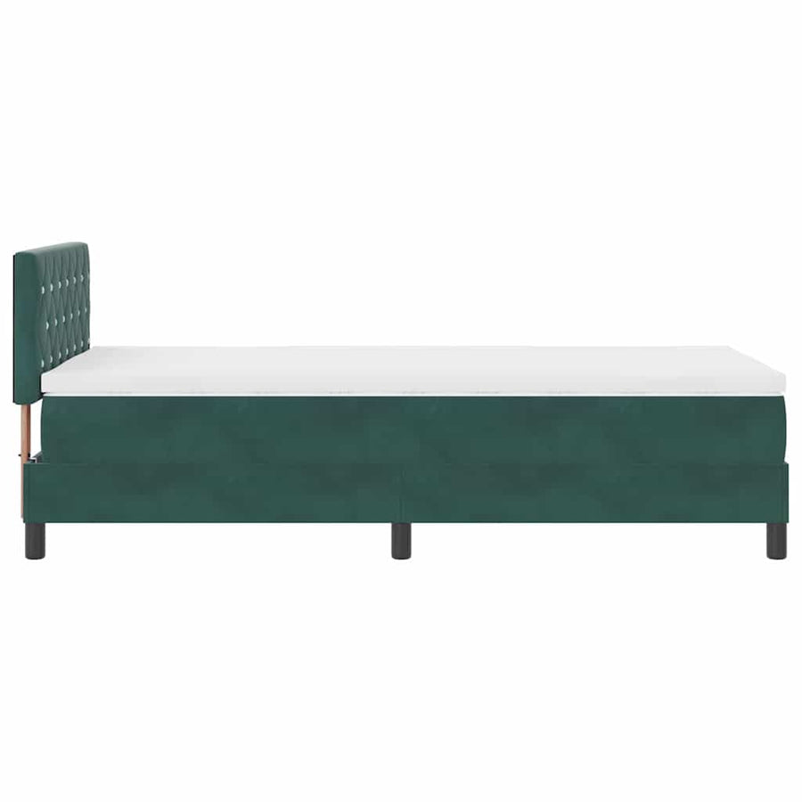 Boxspringbed met matras Donkergroen 100 x 200 cm Fluweel
