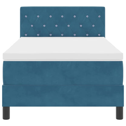 Boxspringbed met matras Donkerblauw 100 x 200 cm Fluweel