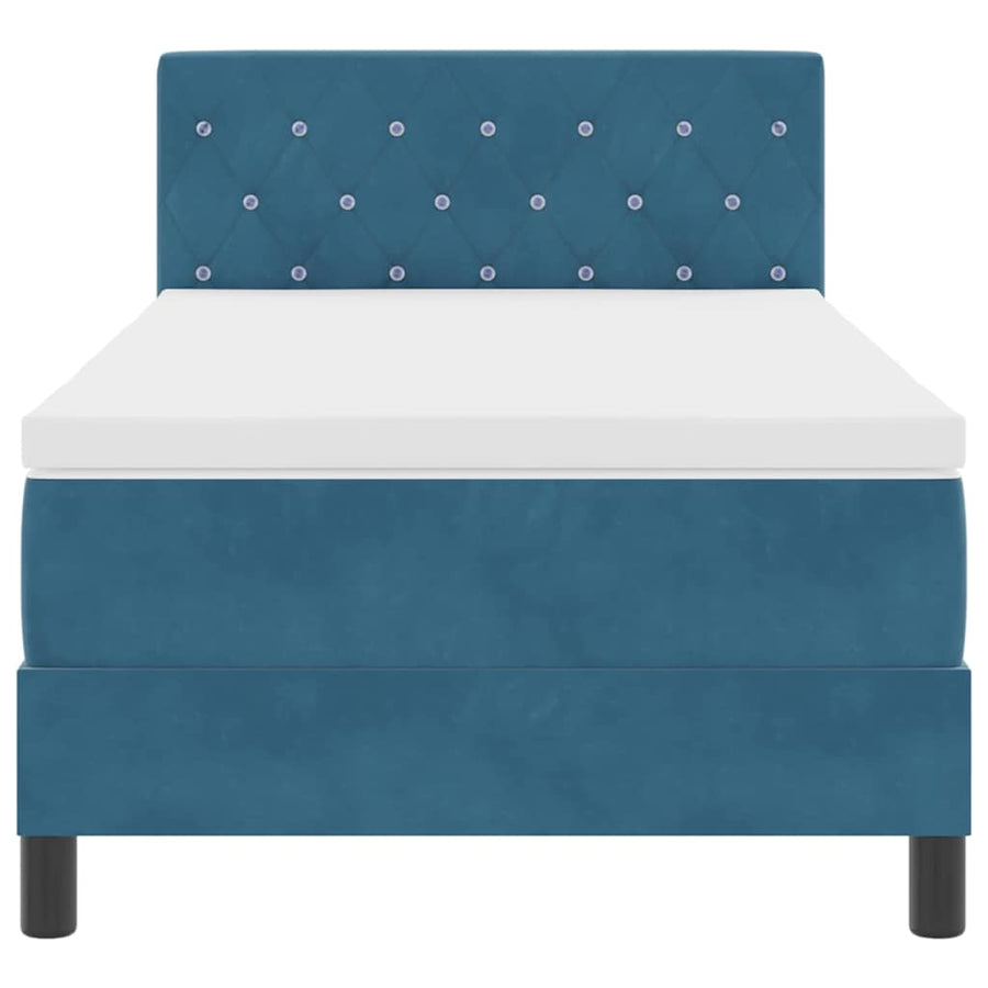 Boxspringbed met matras Donkerblauw 100 x 200 cm Fluweel