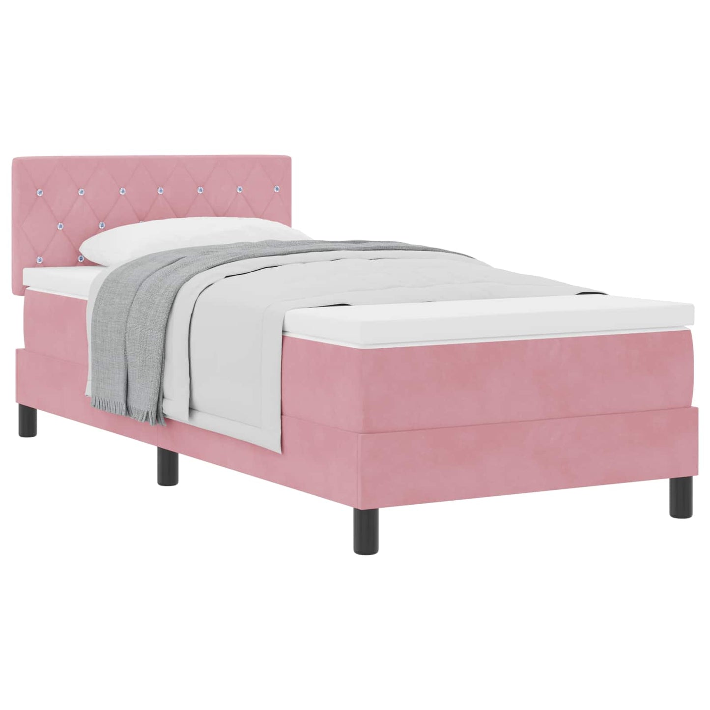 Boxspringbed met matras Roze 100 x 200 cm Fluweel
