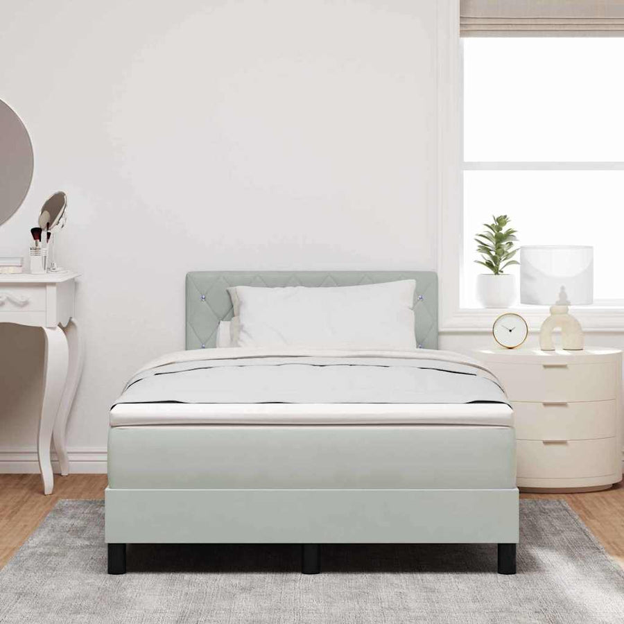 Boxspringbed met matras Lichtgrijs 120 x 190 cm Fluweel