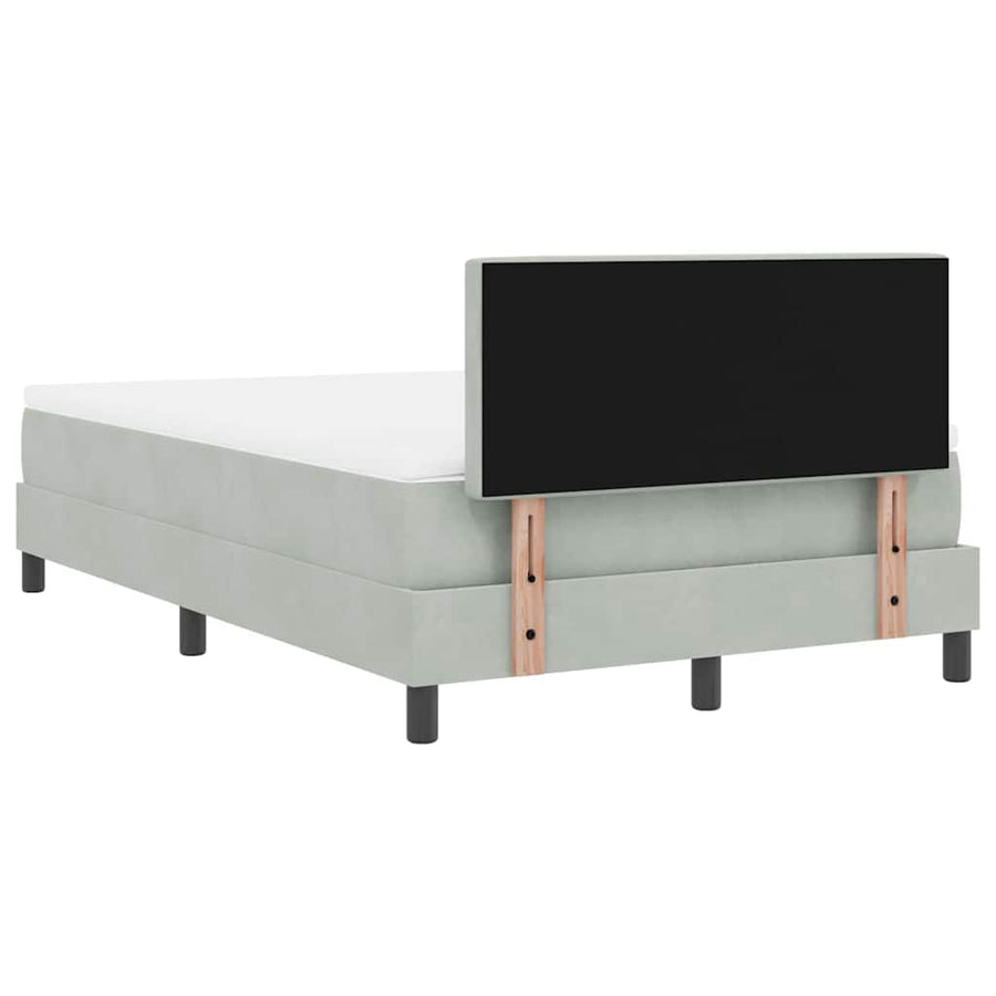 Boxspringbed met matras Lichtgrijs 120 x 190 cm Fluweel