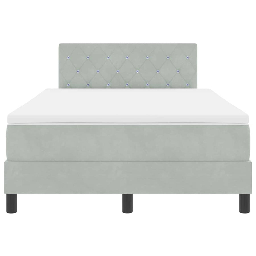 Boxspringbed met matras Lichtgrijs 120 x 190 cm Fluweel