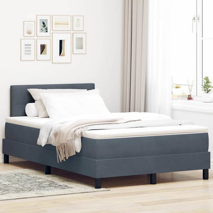 Boxspringbed met matras Donkergrijs 120 x 190 cm Fluweel
