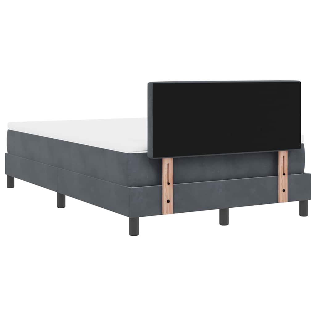 Boxspringbed met matras Donkergrijs 120 x 190 cm Fluweel