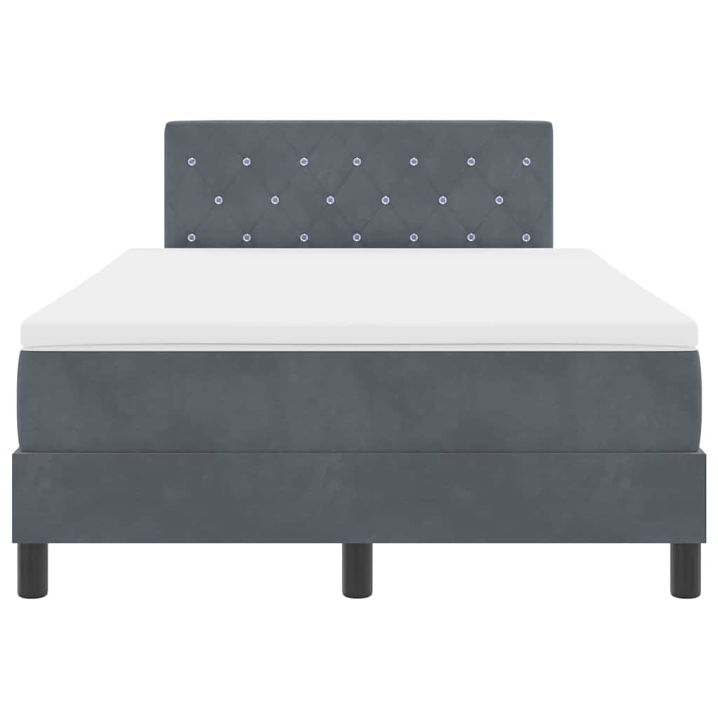 Boxspringbed met matras Donkergrijs 120 x 190 cm Fluweel