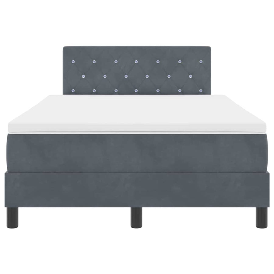 Boxspringbed met matras Donkergrijs 120 x 190 cm Fluweel