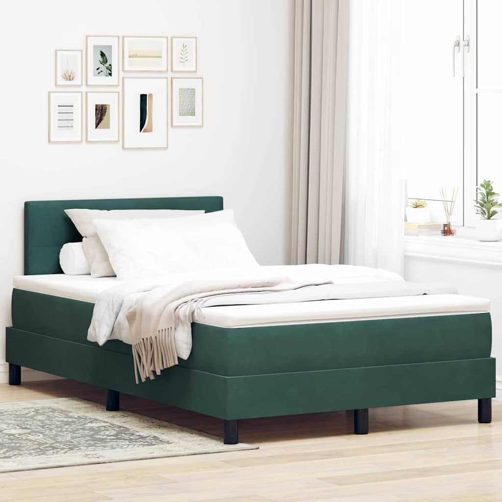 Boxspringbed met matras Donkergroen 120 x 190 cm Fluweel