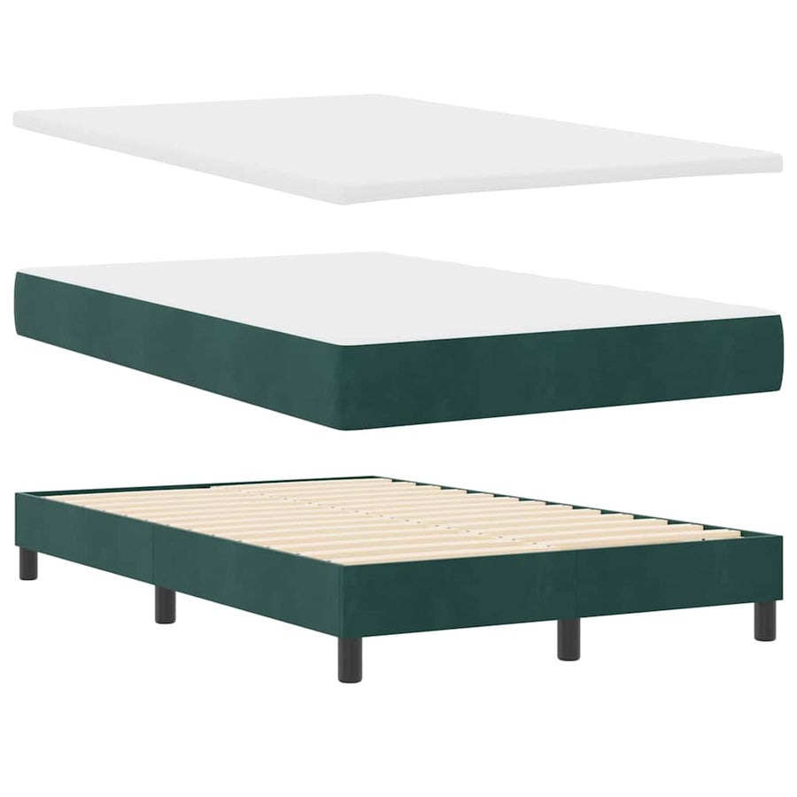 Boxspringbed met matras Donkergroen 120 x 190 cm Fluweel