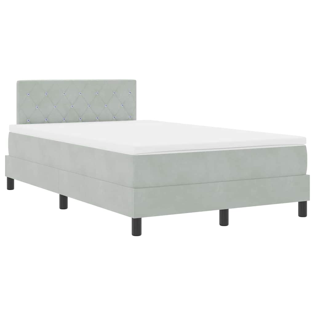 Boxspringbed met matras Lichtgrijs 120 x 200 cm Fluweel