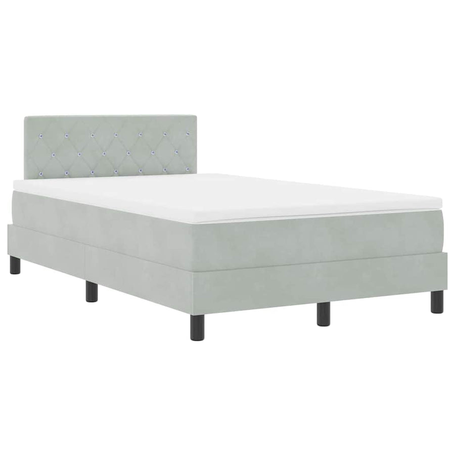 Boxspringbed met matras Lichtgrijs 120 x 200 cm Fluweel