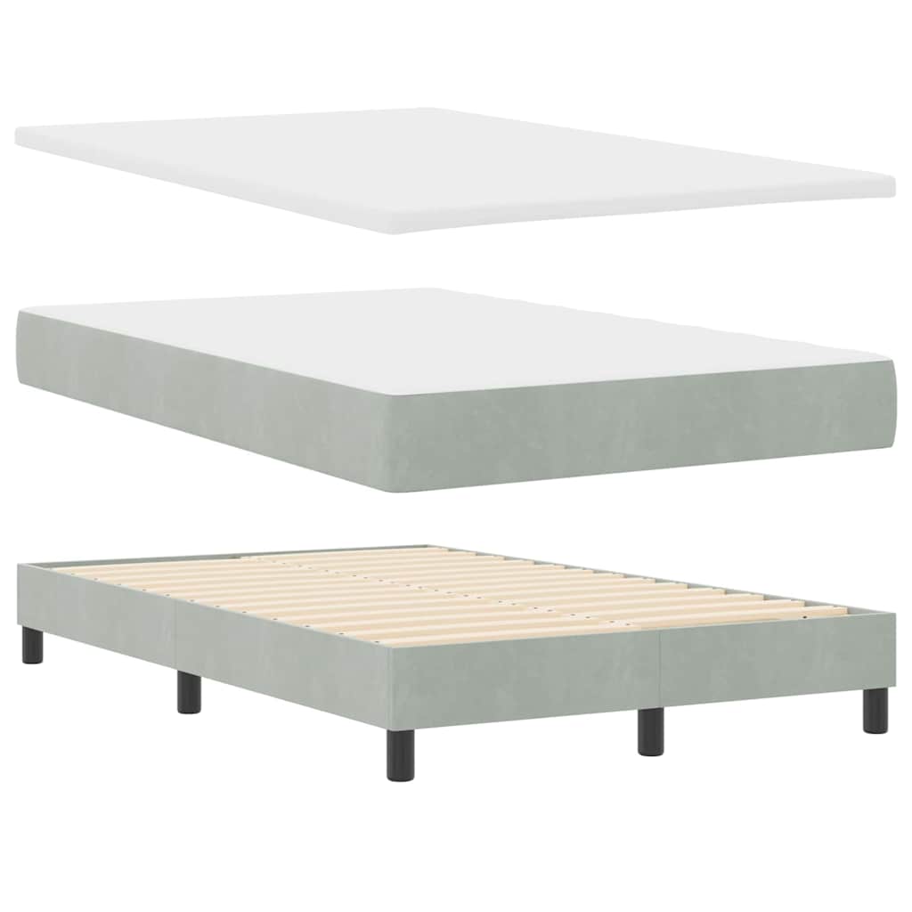 Boxspringbed met matras Lichtgrijs 120 x 200 cm Fluweel