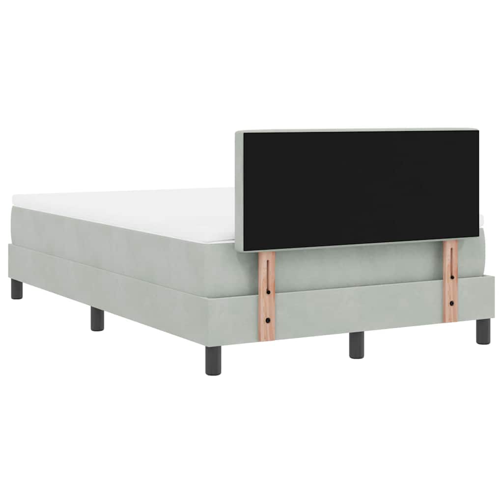 Boxspringbed met matras Lichtgrijs 120 x 200 cm Fluweel
