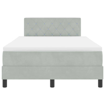 Boxspringbed met matras Lichtgrijs 120 x 200 cm Fluweel
