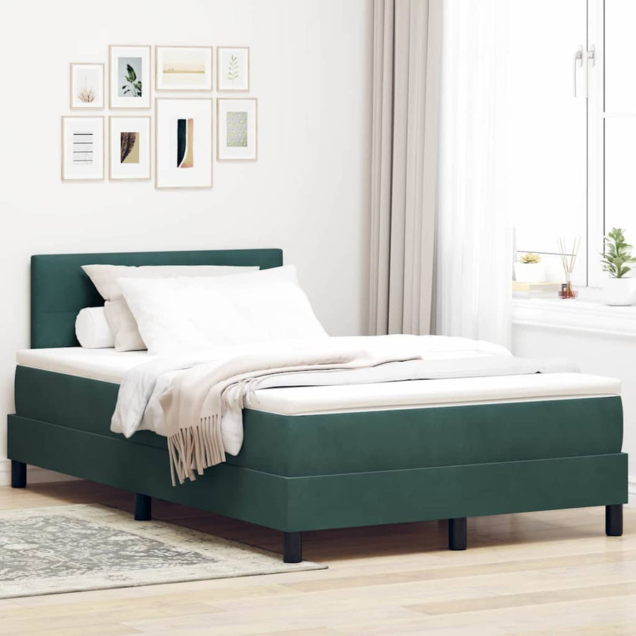 Boxspringbed met matras Donkergroen 120 x 200 cm Fluweel