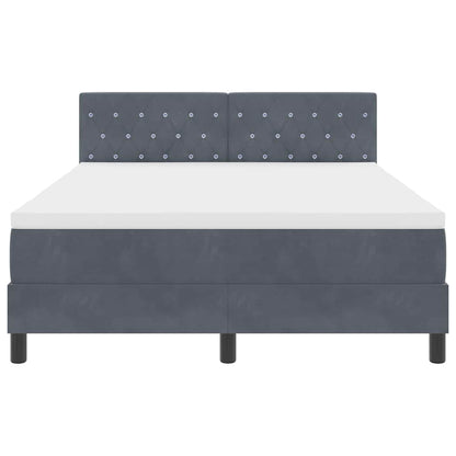 Boxspringbed met matras Donkergrijs 140 x 190 cm Fluweel