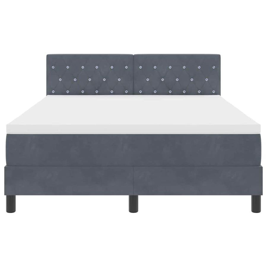 Boxspringbed met matras Donkergrijs 140 x 190 cm Fluweel