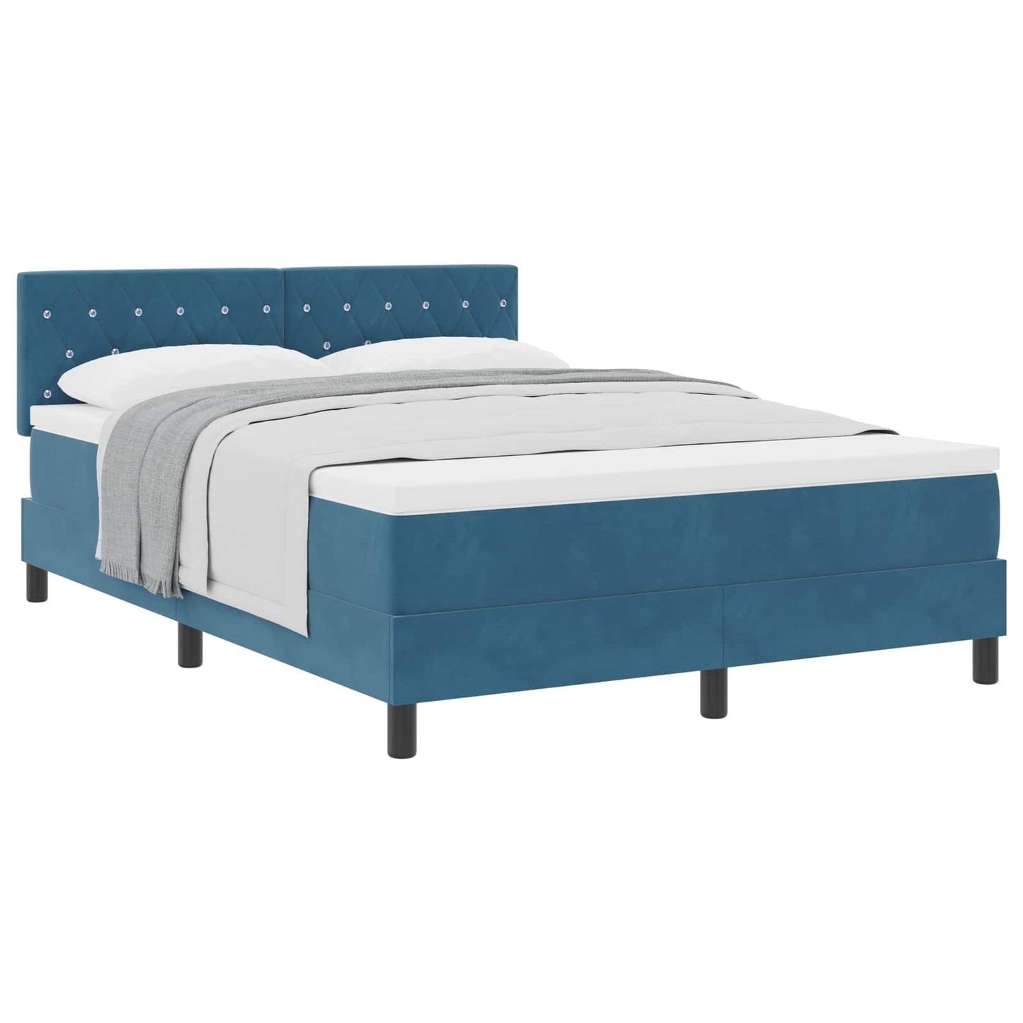 Boxspringbed met matras Donkerblauw 140 x 190 cm Fluweel