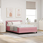 Boxspringbed met matras 140x190 cm roze fluweel