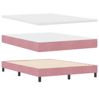Boxspringbed met Matras met matras Roze 140 x 190 cm Stof