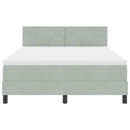 Boxspringbed met matras Lichtgrijs 140 x 200 cm Fluweel