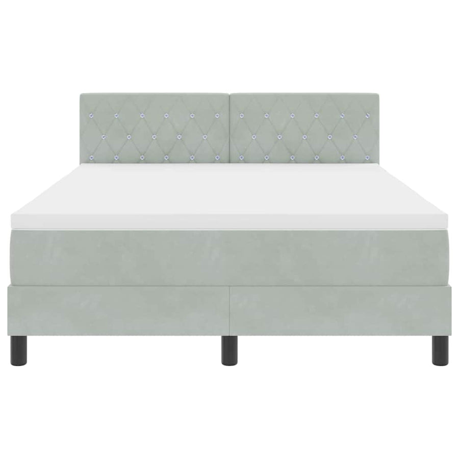 Boxspringbed met matras Lichtgrijs 140 x 200 cm Fluweel
