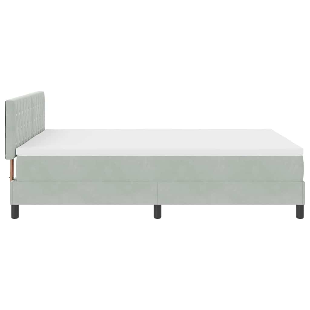 Boxspringbed met matras Lichtgrijs 140 x 200 cm Fluweel