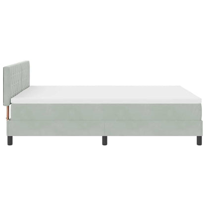 Boxspringbed met matras Lichtgrijs 140 x 200 cm Fluweel