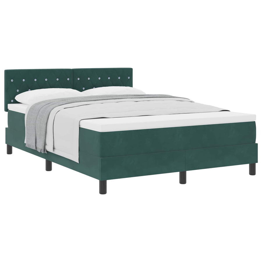 Boxspringbed met matras Donkergroen 140 x 200 cm Fluweel