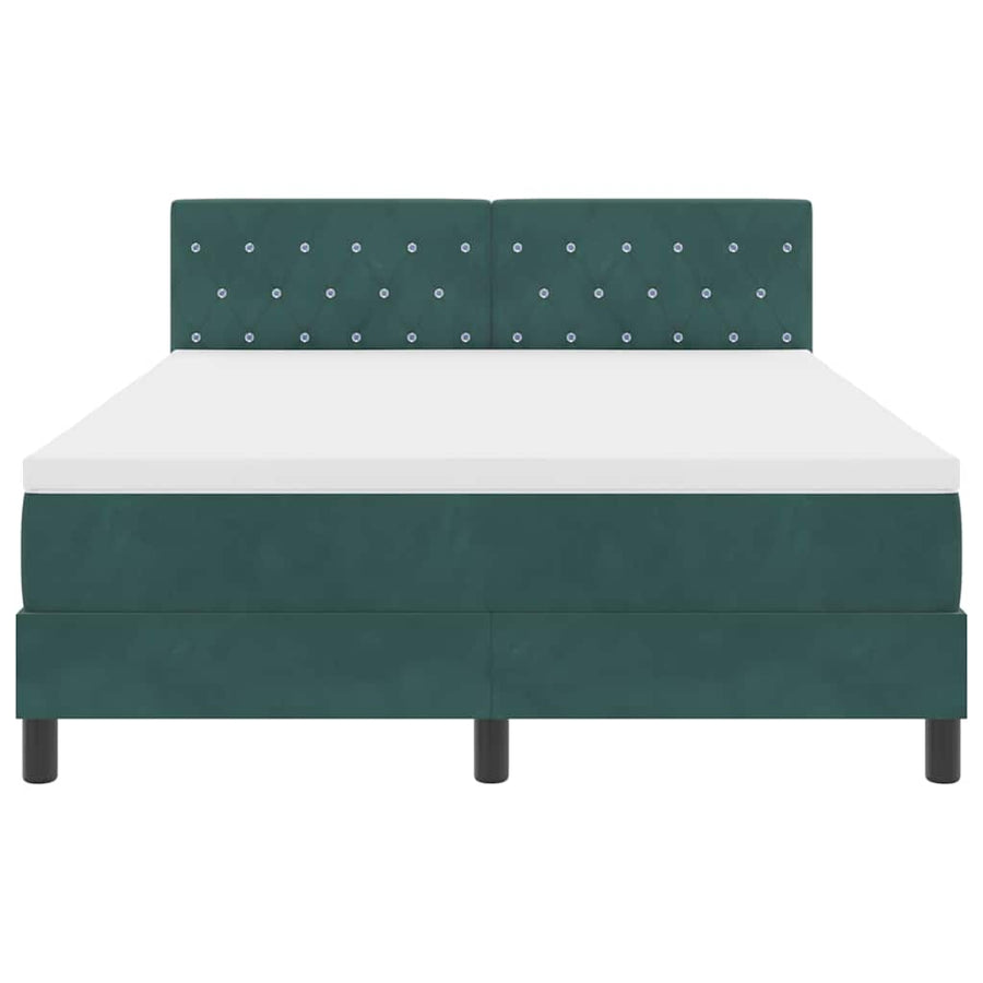 Boxspringbed met matras Donkergroen 140 x 200 cm Fluweel