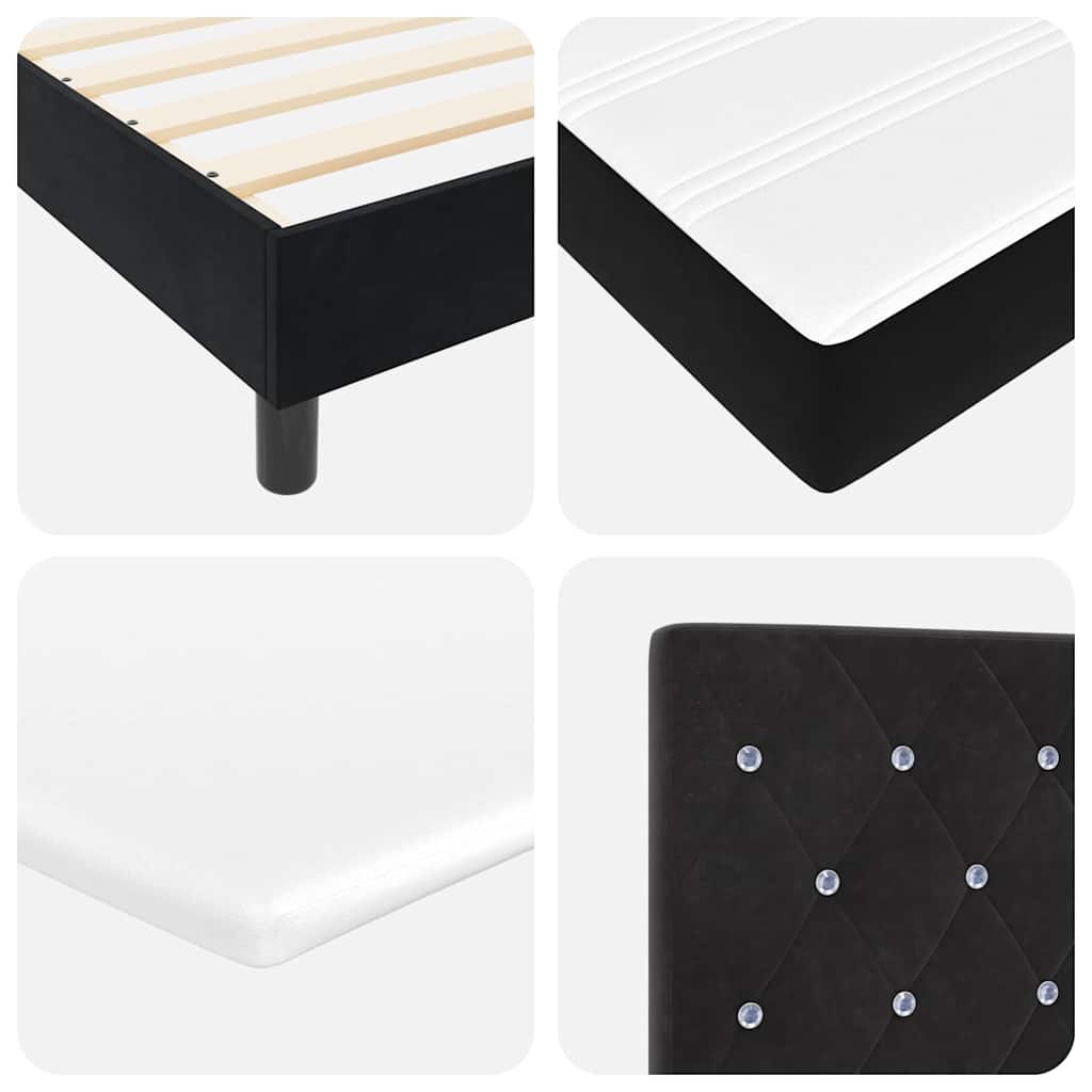 Boxspringbed met matras Zwart 160 x 200 cm Fluweel