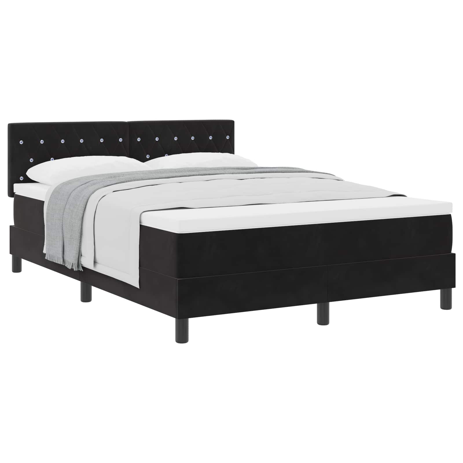 Boxspringbed met matras Zwart 160 x 200 cm Fluweel