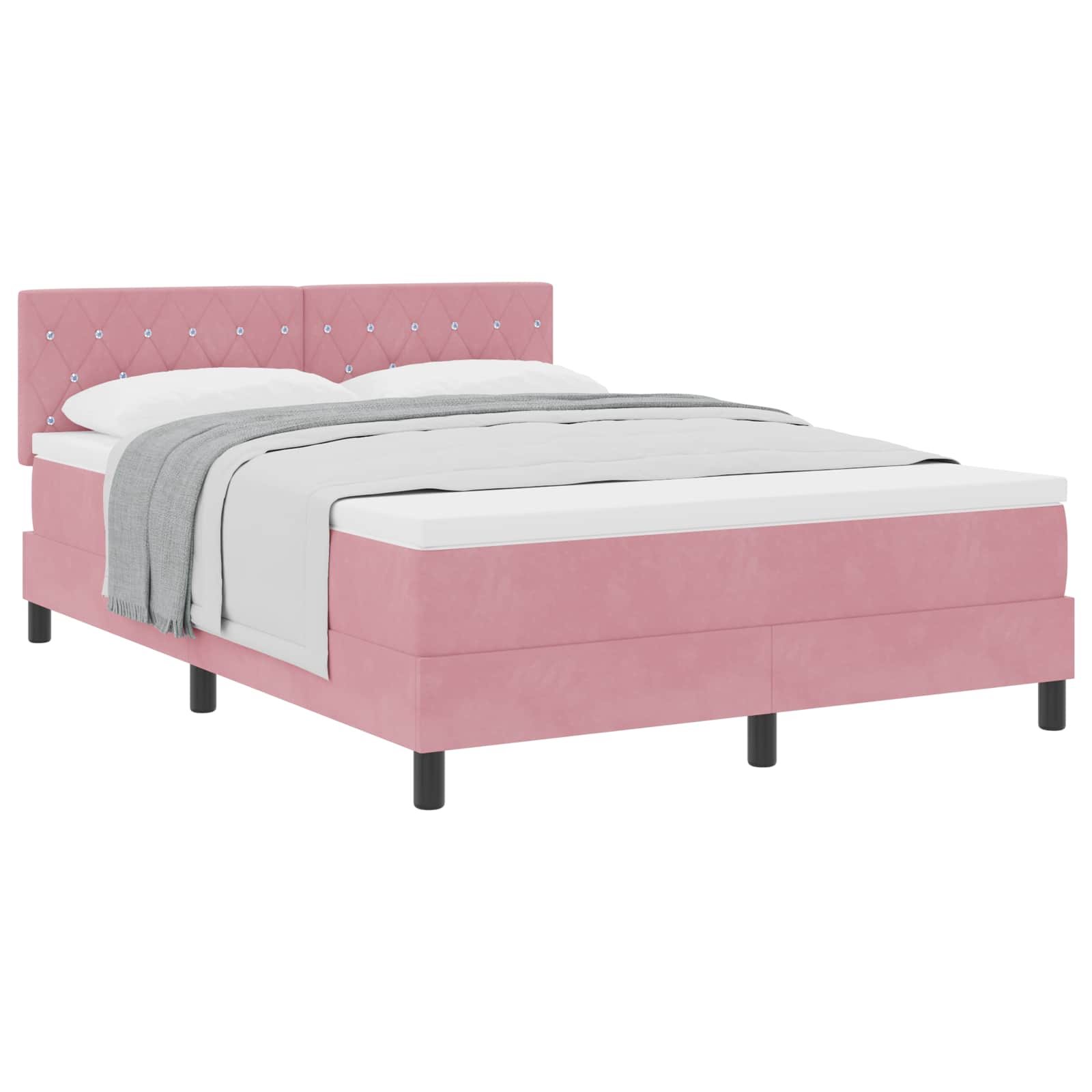 Boxspringbed met matras Roze 160 x 200 cm Fluweel