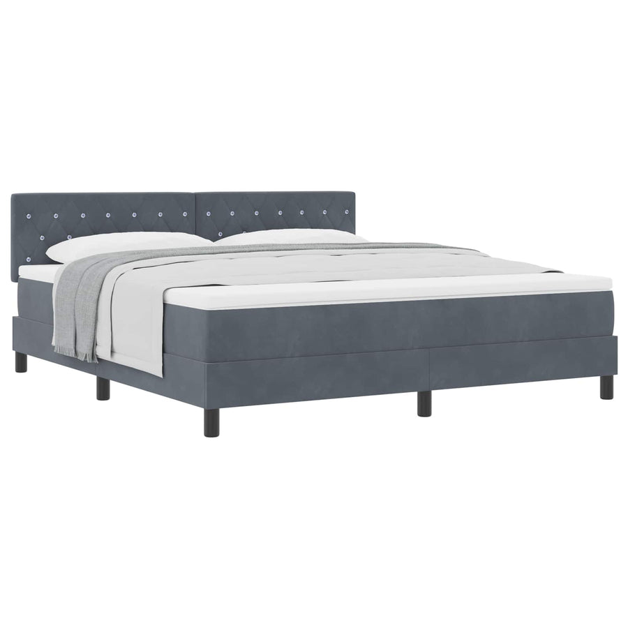 Boxspringbed met matras Donkergrijs 180 x 200 cm Fluweel