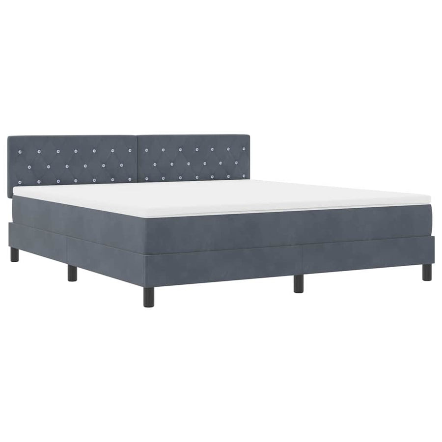 Boxspringbed met matras Donkergrijs 180 x 200 cm Fluweel