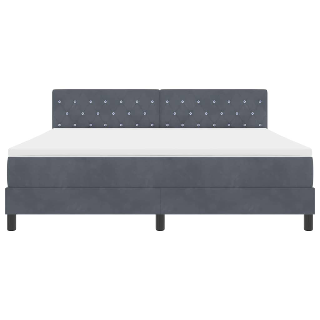 Boxspringbed met matras Donkergrijs 180 x 200 cm Fluweel