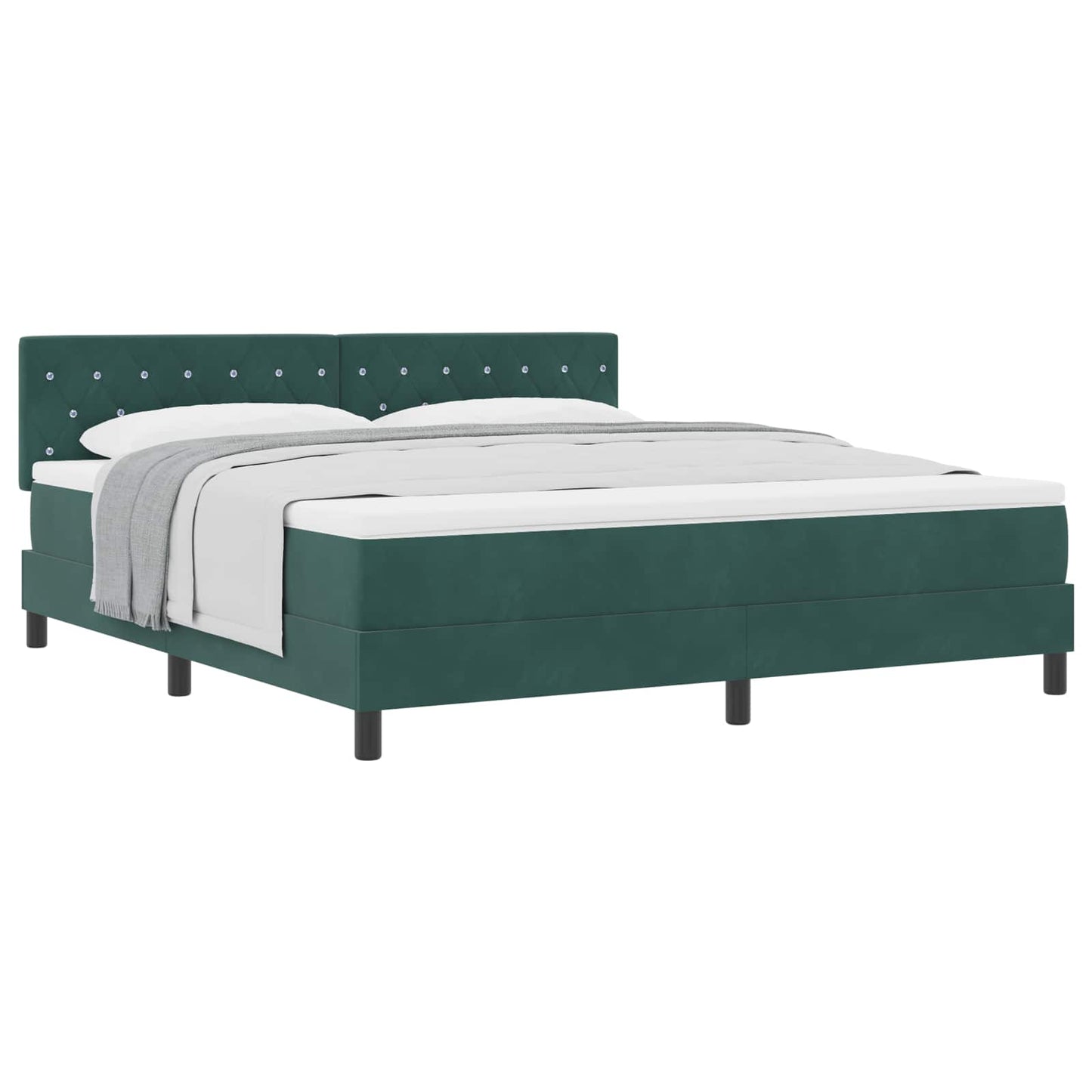 Boxspringbed met matras Donkergroen 180 x 200 cm Fluweel