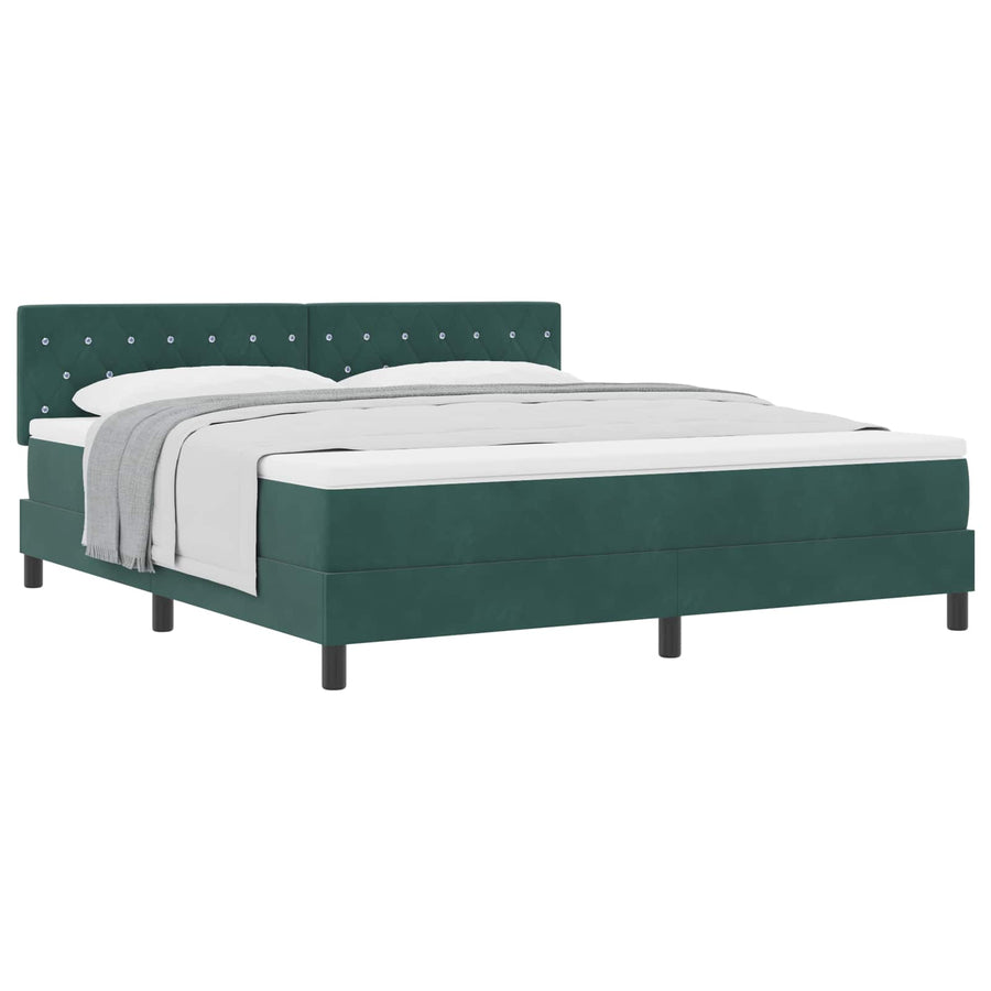 Boxspringbed met matras Donkergroen 180 x 200 cm Fluweel