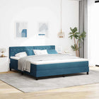 Boxspringbed 180x200 cm donkerblauw fluweel