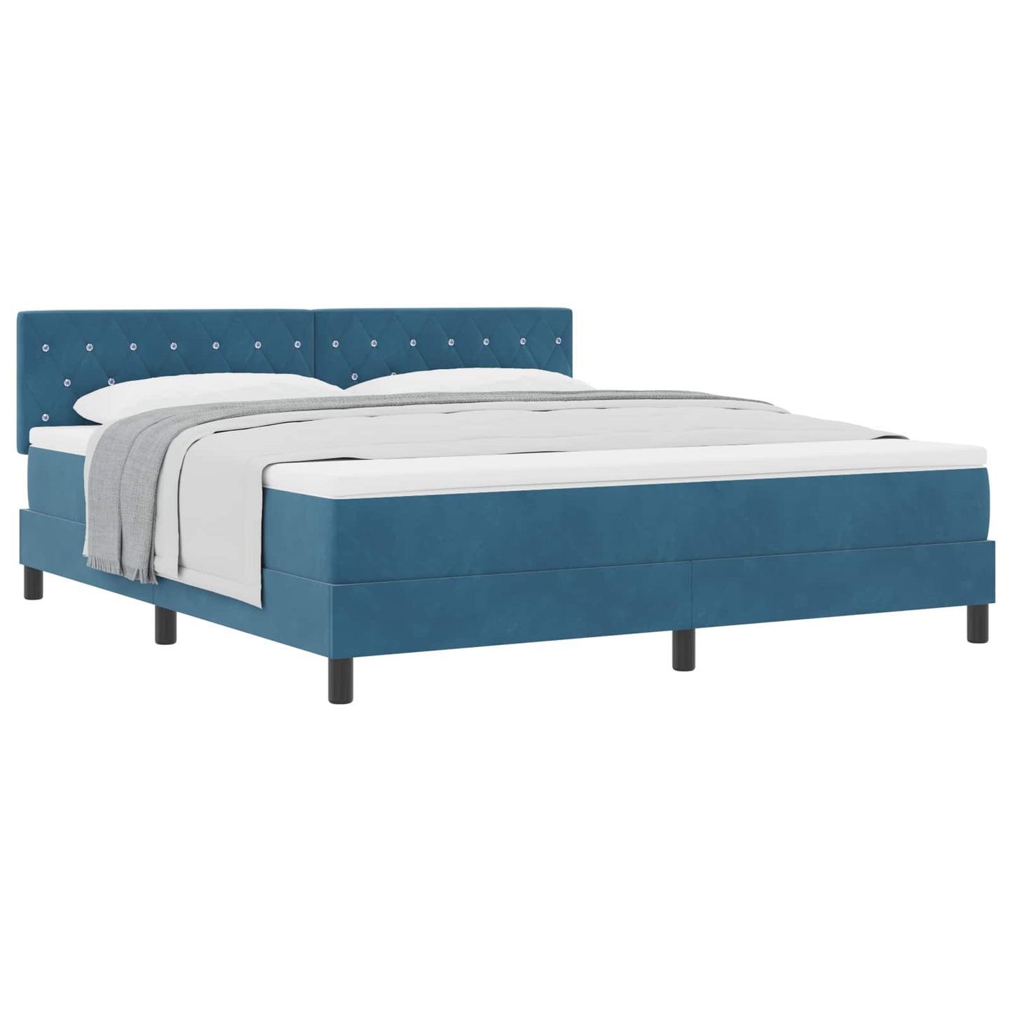 Boxspringbed met matras Donkerblauw 180 x 200 cm Fluweel
