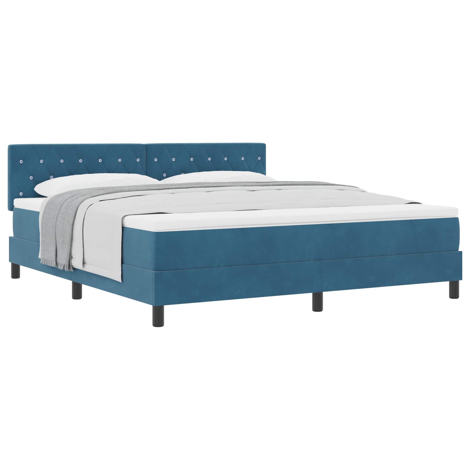 Boxspringbed met matras Donkerblauw 180 x 200 cm Fluweel